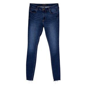 Prosperity Mid Rise Skinny Jeans Dark Wash Raw Hem Stretch Denim Womens Size 29